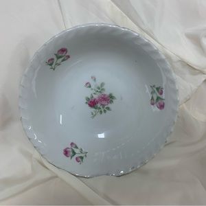 Vintage Japanese Serving Bowl Roses Gold Trim Lusterware China 7 1/4"